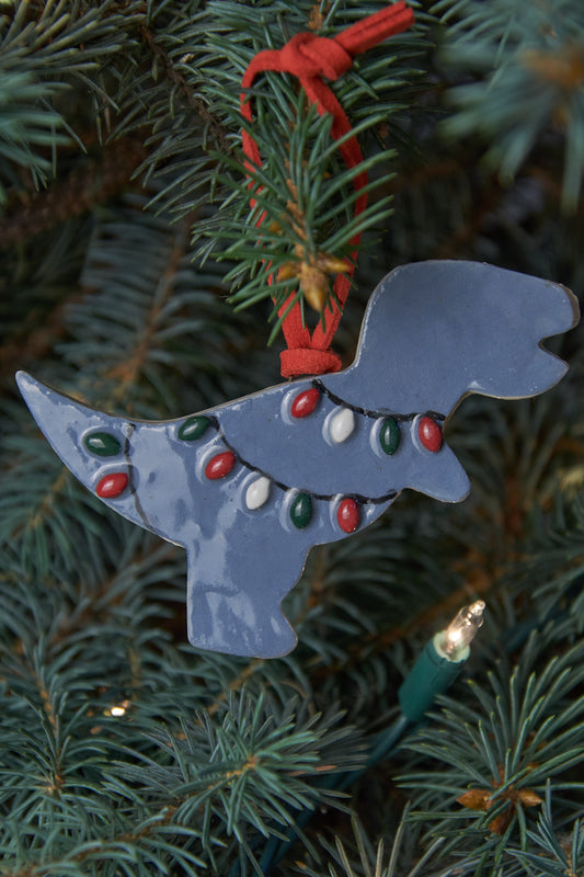 Tangled T-Rex Christmas Ornament