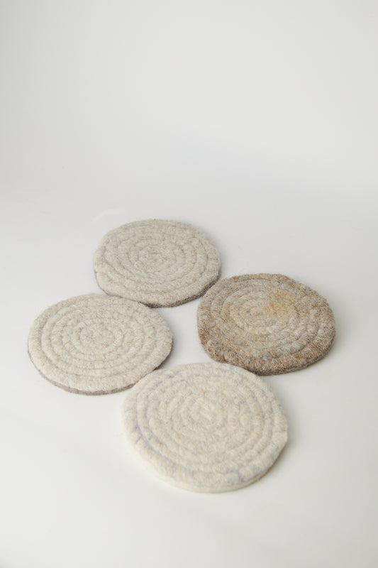 Felted Alpaca Coasters - Set of 4