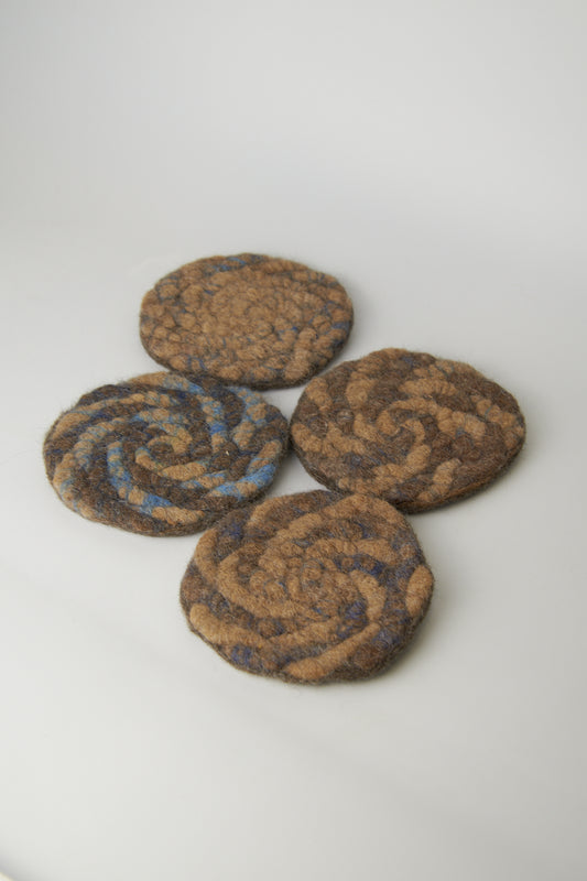 Felted Alpaca Coasters - Set of 4