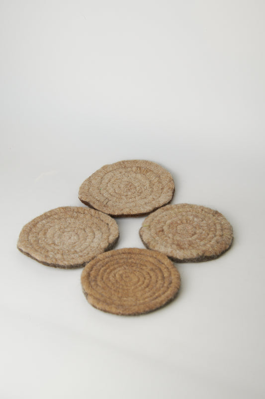 Felted Alpaca Coasters - Set of 4