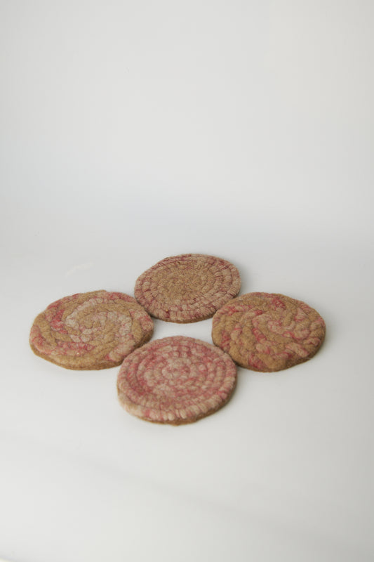Felted Alpaca Coasters - Set of 4